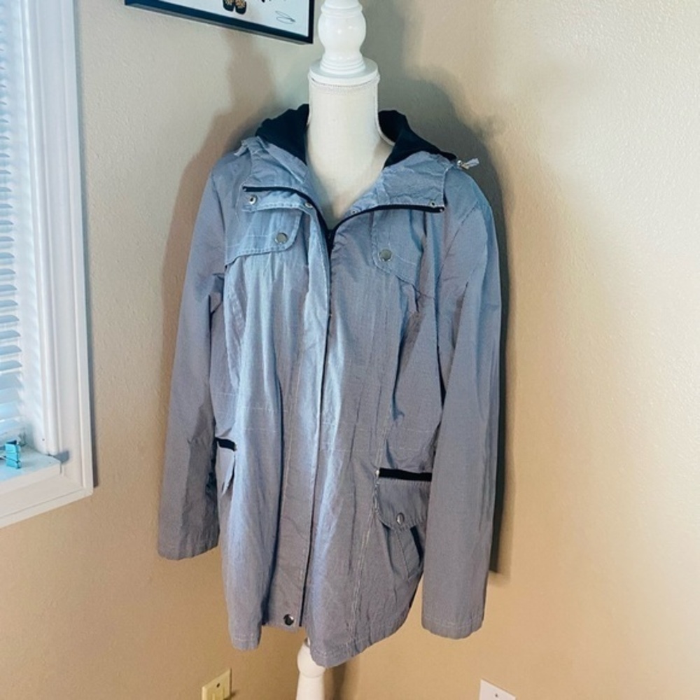 Croft & Barrow checked hooded rain jacket, Sz. XXL